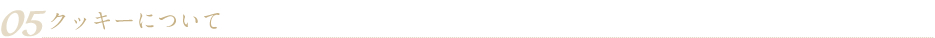 05 クッキーについて