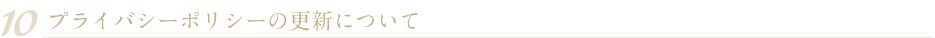 10 プライバシーポリシーの更新について